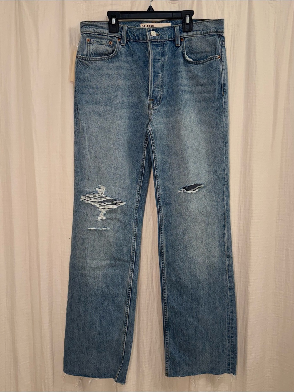 Grlfrnd Low Rise Distressed Jeans